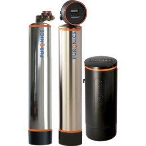 The dual process whole-house water softener and Chlorostatic® filtration system designed to soften water, plus, reduce harsh chloramine and chlorine.